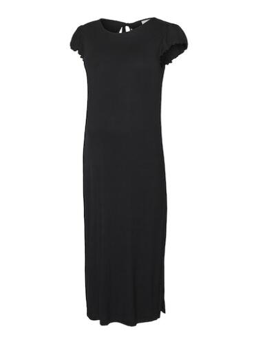 MAMALICIOUS Viskose-Jersey-Kleid mit kleinem Flügelärmel, schwarz